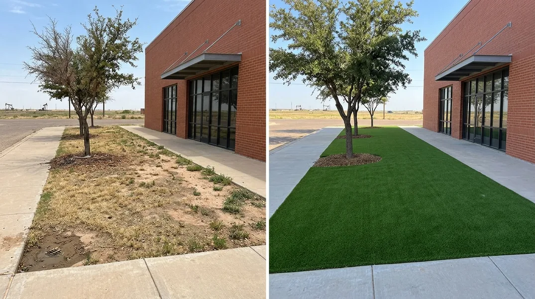Result artificial grass installation in Midland - Midland Turf Installation