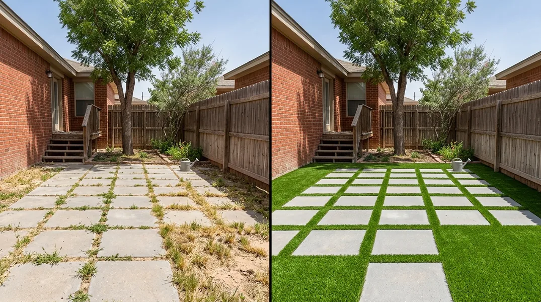 Result artificial grass installation in Midland - Midland Turf Installation